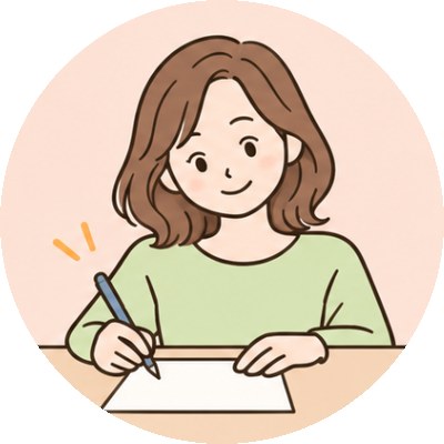 書類にていねいに書きこむ女性のイラスト