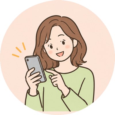 スマホを操作する女性のイラスト