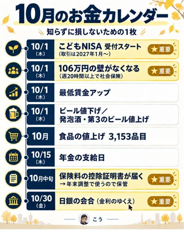 10月のお金カレンダー